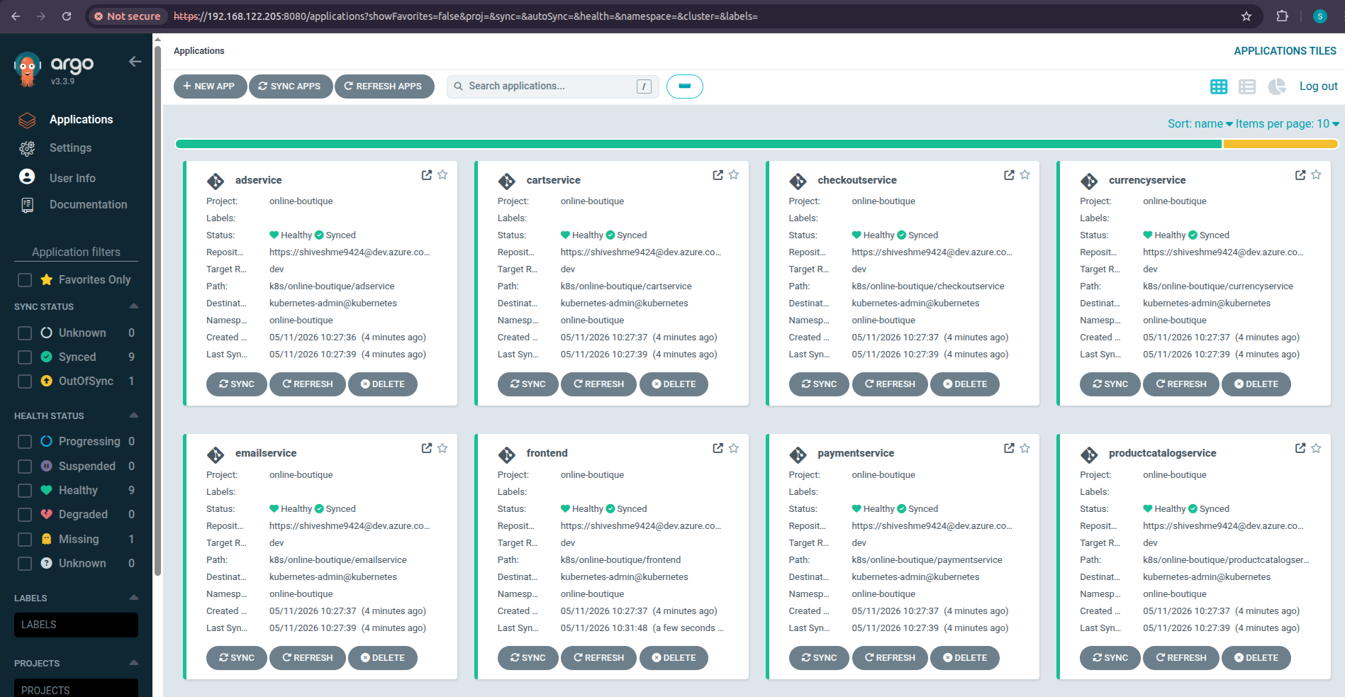 argocd apps